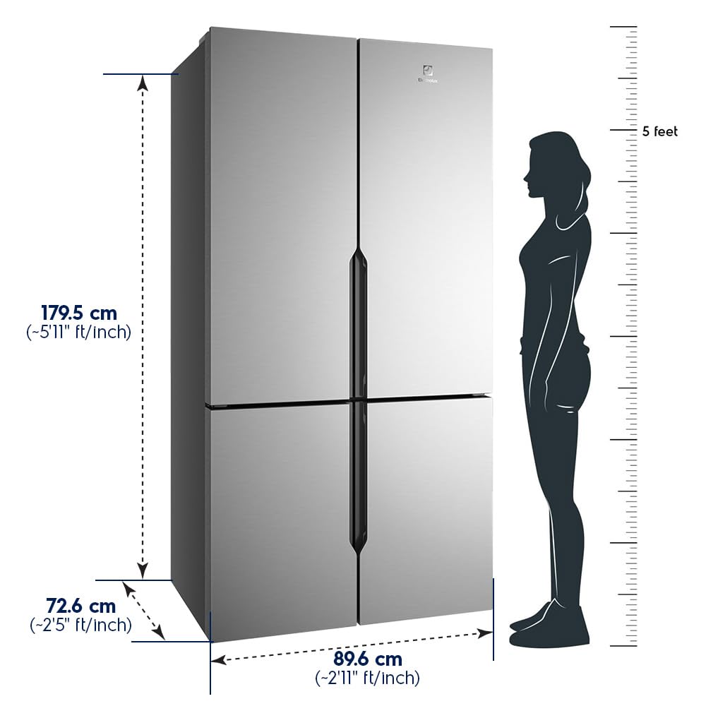 Electrolux EQE5600B-S 564L French Door Refrigerator: Spacious & Efficient Inverter Design