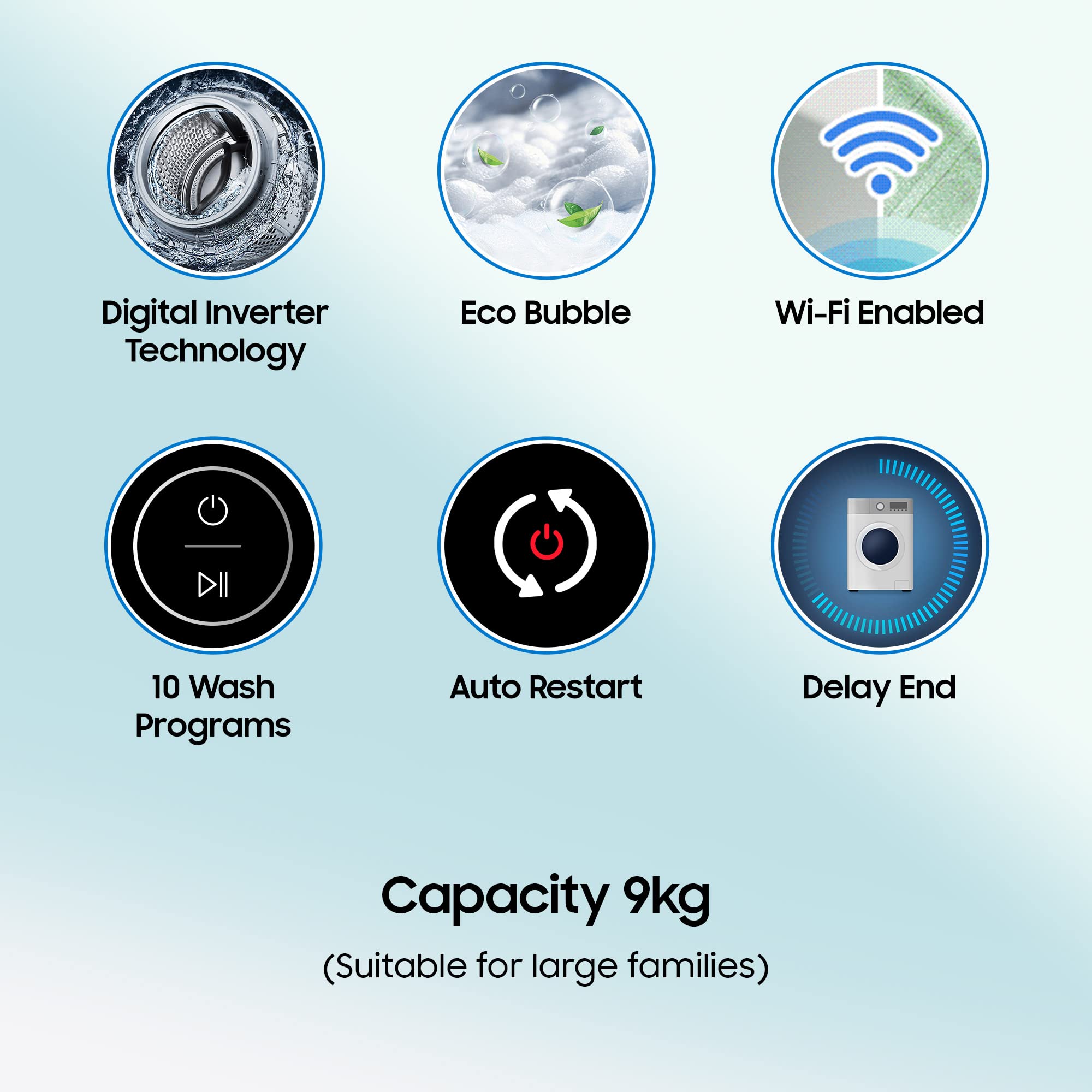 Samsung 9 Kg, 5 Star, Eco Bubble Technology With Super Speed, Wi-Fi, Digital Inverter Motor, Dual Storm, Fully-Automatic Top Load Washing Machine (WA90BG4546BVTL, Black Caviar)