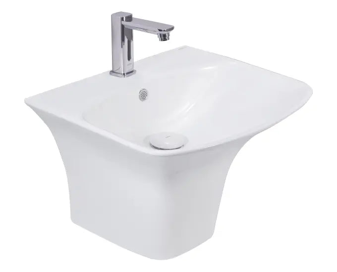 Cera S2010103 Claus 565x460 mm One Piece Wash Basin With Integrated Pedestal White Colour