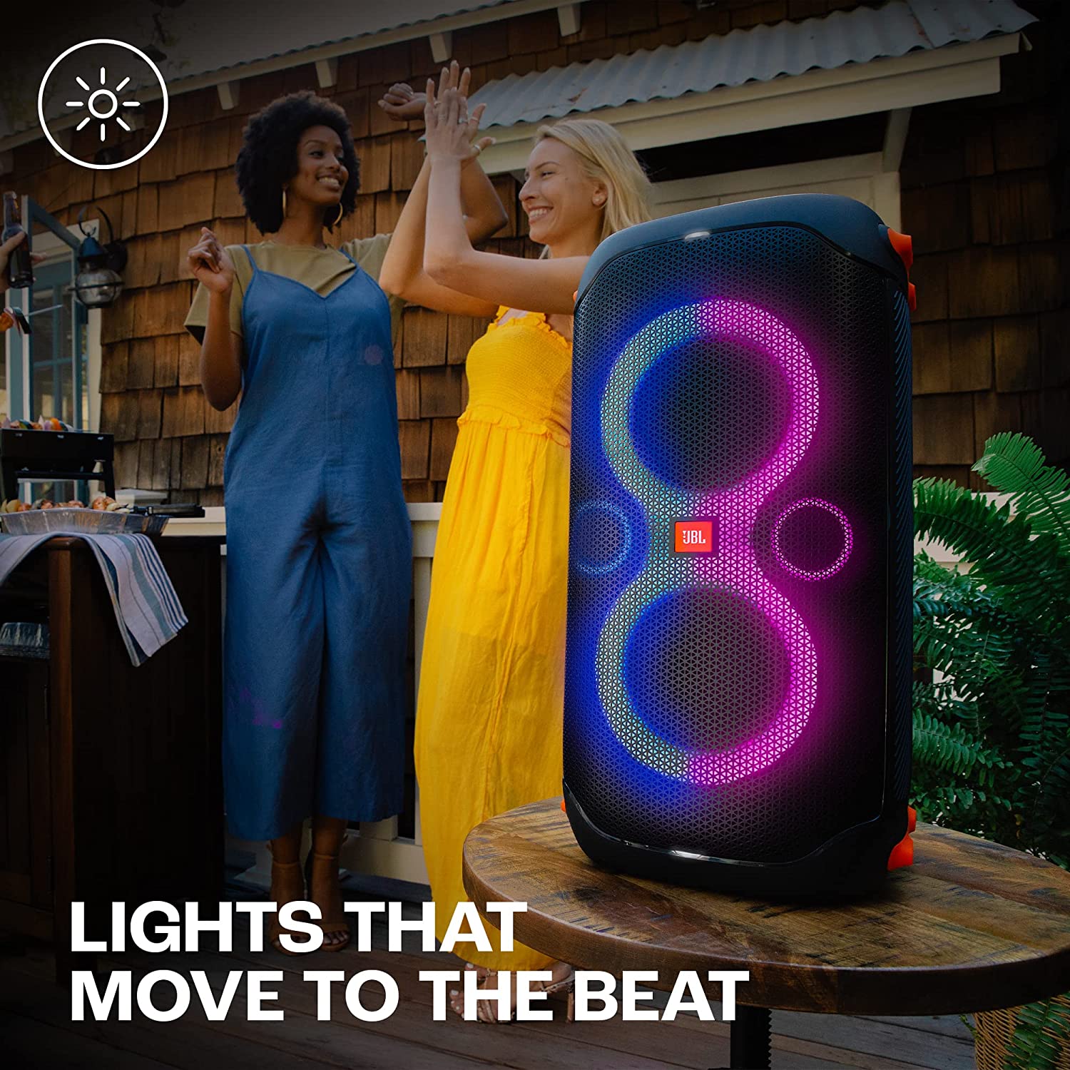 JBL Partybox 110 | Wireless Bluetooth Party Speaker | 160W Monstrous Pro Sound | Dynamic Light Show | Upto 12Hrs Playtime | Built-in Powerbank | Guitar & Mic Support PartyBox App (Black)