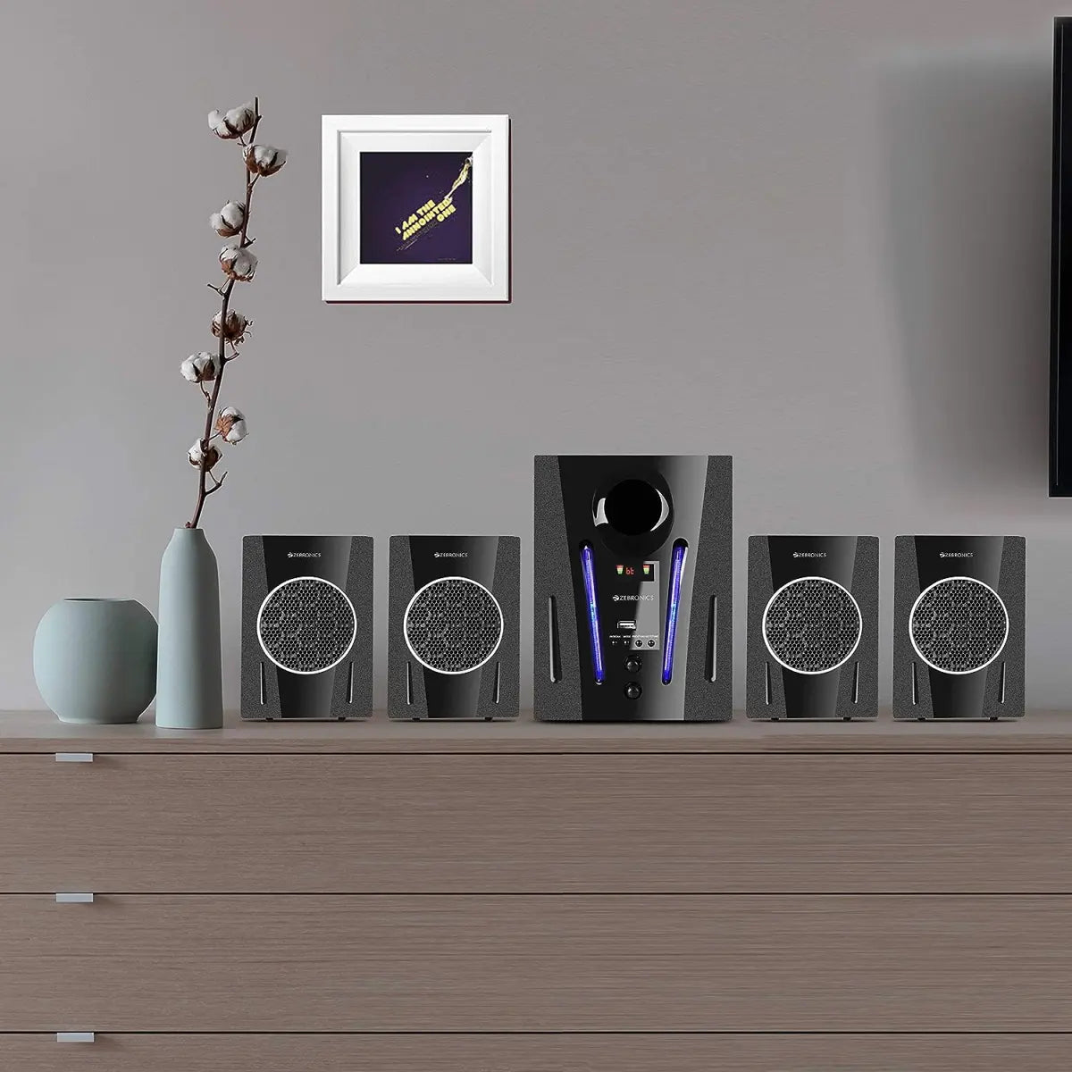Zebronics ZEB-BT2750RUF Made in India Wireless Bluetooth Multimedia Speaker With Supporting USB, AUX, FM & Remote Control. (60 Watt, 4.1 Channel)