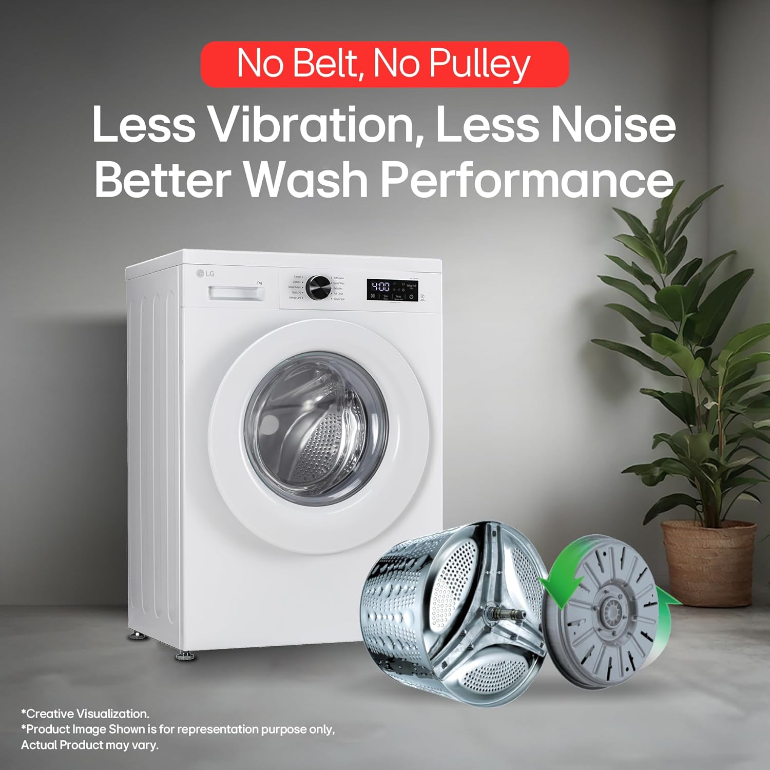 LG Smart Choice, 7 Kg, 5 Star, Steam, Inverter Direct Drive Technology, 6 Motion DD, Fully-Automatic Front Load Washing Machine (FHB1207Z2W, Remove Allergens & Stain, In-Built Heater, Essence White)