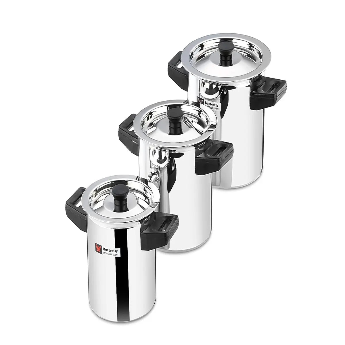 Butterfly Stainless Steel Premium Milk Pot Milk Boiler Milk Cooker Double Wall with Whistle and Funnel, 2 Litre, Silver, Standard (Milk Boiler 2.0 LTR)