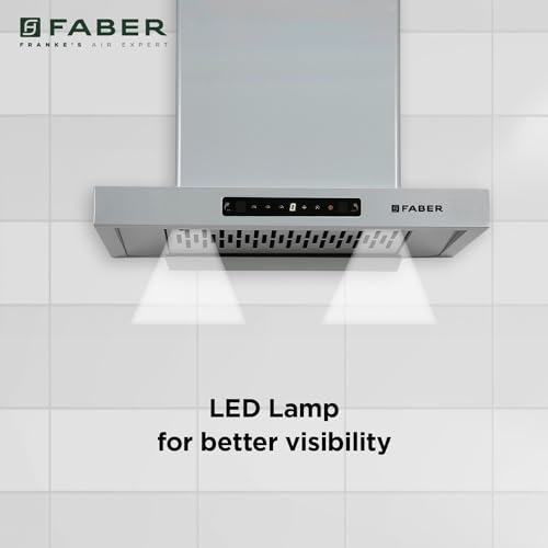 Faber 60cm 1150 m³/hr Autoclean T-Shape Kitchen Chimney | Matt Grey Finish | Filterless | Touch & Gesture Control | 8Yr Warranty on Motor 2Yr Comprehensive by Faber | HOOD GRACY IN HC SC FL L