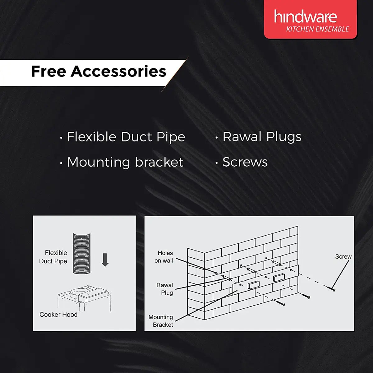 Hindware Regina 60 cm, 1200 m³/hr* Motion Sensors chimney