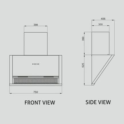 Glen Auto Clean Glass Filterless Chimney With 7 Year Warranty On Motor, With Motion Sensor 1200 m3/h -Black (CH6072SXAC75)