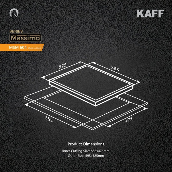 Kaff Massimo MSM 604X 60cm 4-Burner Hob: Streamlined and High-Performance Cooking Solution