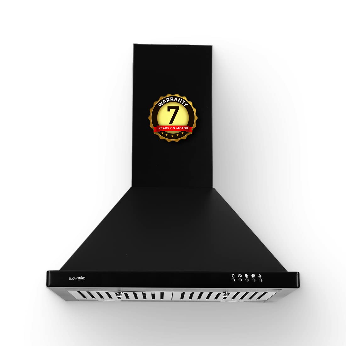 BLOWHOT 60Cms EVA S BPC Chimney, 1000 m3/h Suction, Push Control, Baffle Filter, Led Lights, Chimney for Modular Kitchen, 7 Years warranty On Motor | Free Installation Kit - (Black)