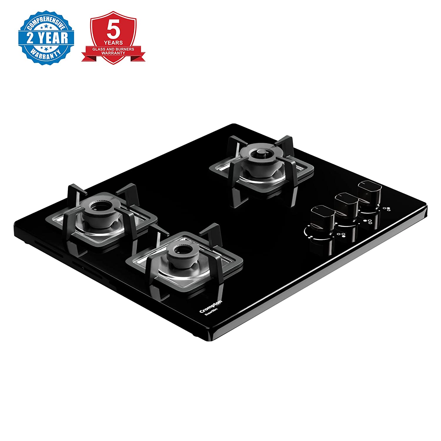 Crompton TAB-SUHB603-MBL Super Slim Gas Hob 60cm 3burner AI