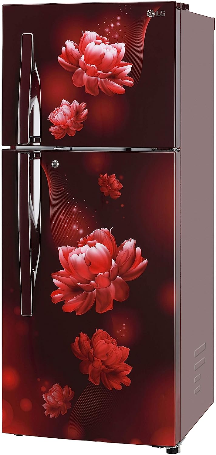 LG 260 L 2 Star Frost Free Inverter Double Door Refrigerator (GL-T292RSCY, Scarlet Charm, Convertible)