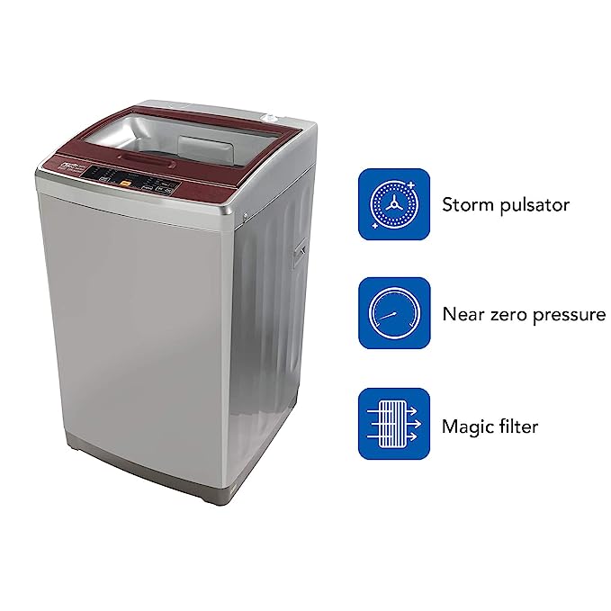 Haier 7.5 kg Fully-Automatic Top Loading Washing Machine (HWM75-707NZP, Silver Grey)