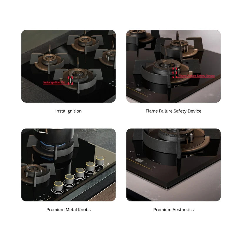 Hafele CRONUS DIGI-STEP 378 3 Burner Gas Cooktop - 75 cm