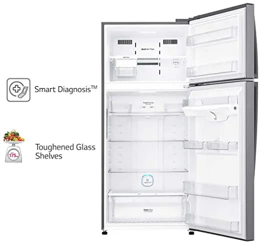 LG 516 L 3 ஸ்டார் இன்வெர்ட்டர் ஃப்ரோஸ்ட்-ஃப்ரீ டபுள் டோர் ரெஃப்ரிஜிரேட்டர் (GN-H602HLHQ, பிளாட்டினம் சில்வர்) 