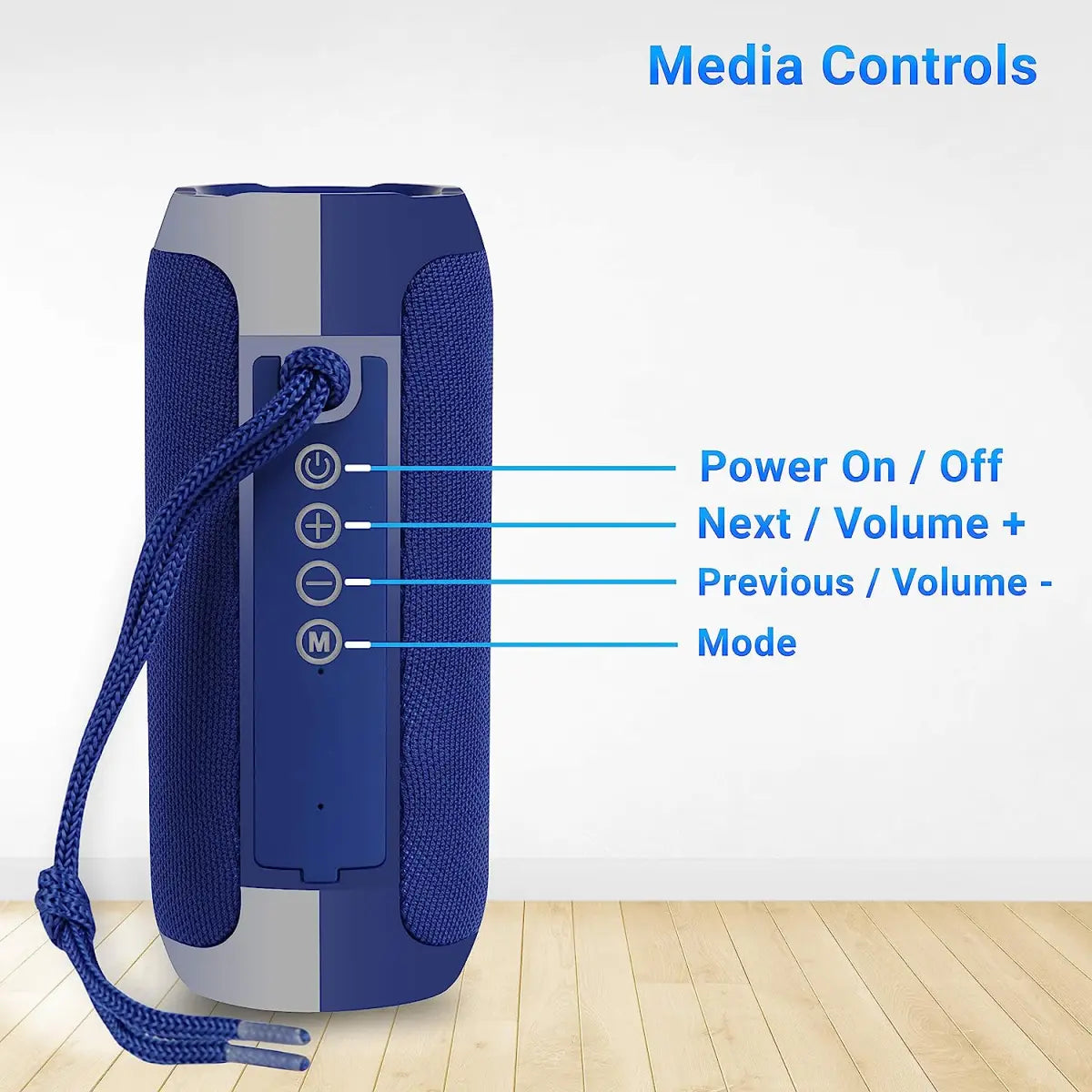 ZEBRONICS Zeb-Action Portable BT Speaker with TWS Function, USB,mSD, AUX, FM, Mic & Fabric Finish(Blue)