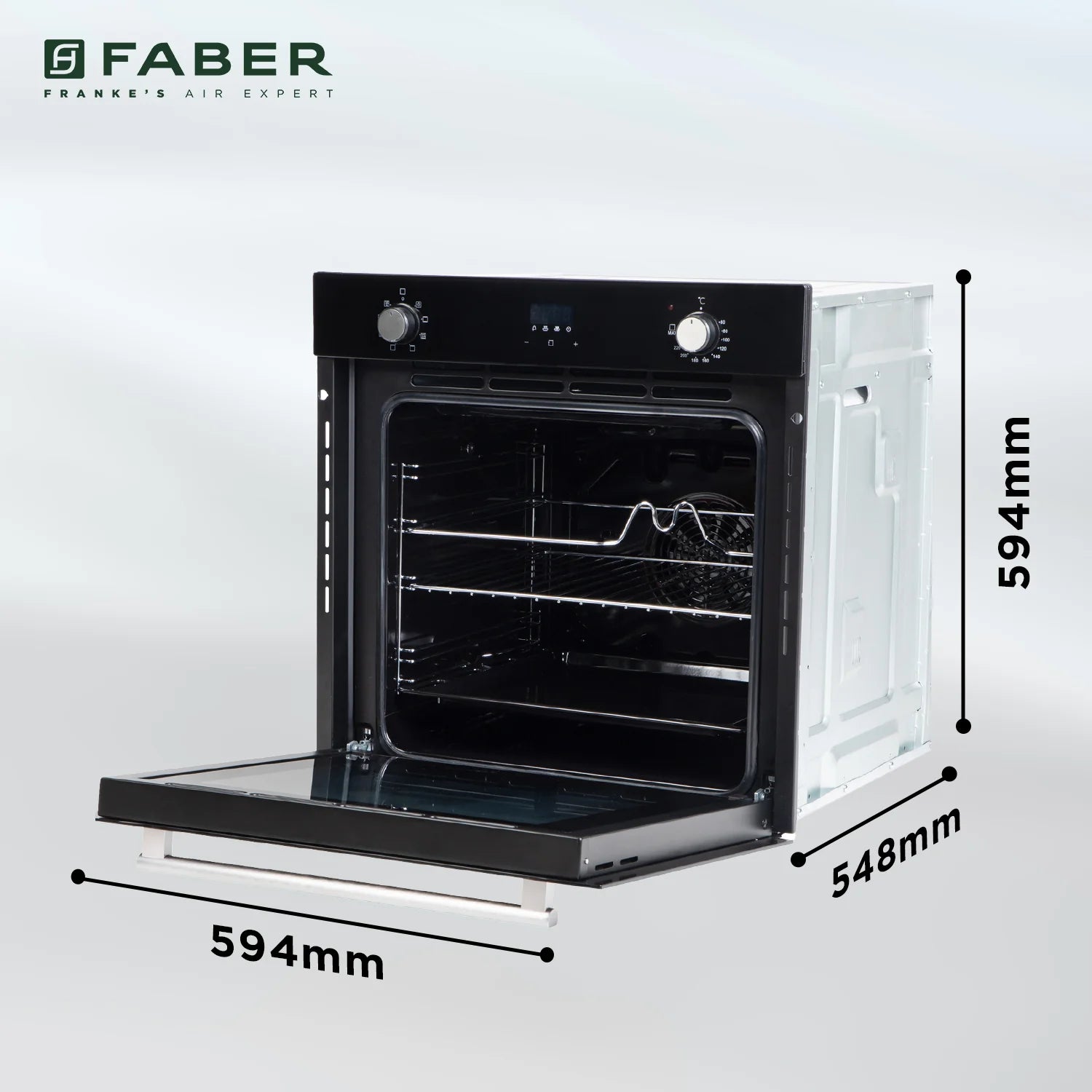 Faber FBIO 80L 8F Built-in Oven: 8 Functions, Light, Grill, Convection, Fan, Bottom Heat SS