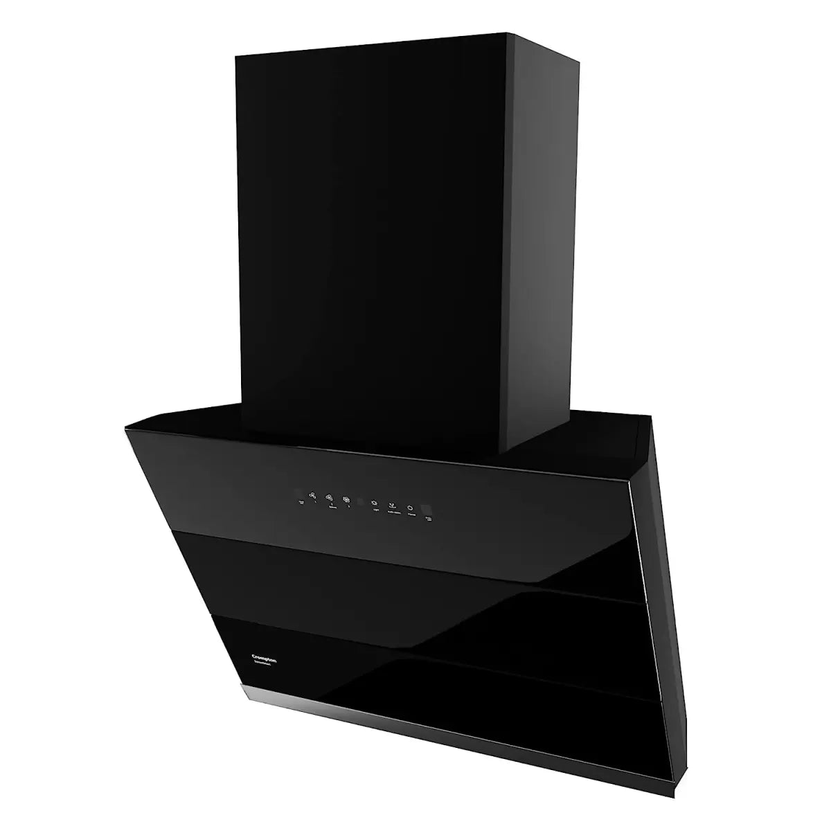 Crompton SensoSmart Inclined 60cm Chimney Filterless (Black), Free installation&Ducting kit,1290 m³/hr (CHD-SSI60FLE-MBL)