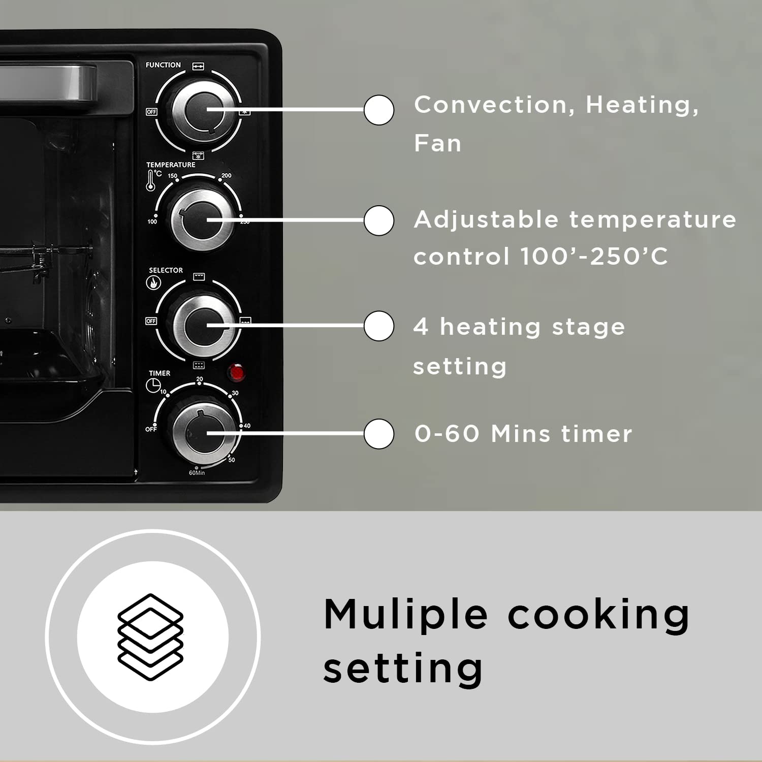 Faber FOTG BK 45 Liter (OVEN TOASTER GRILLER FOTG 45L,) Black, Medium