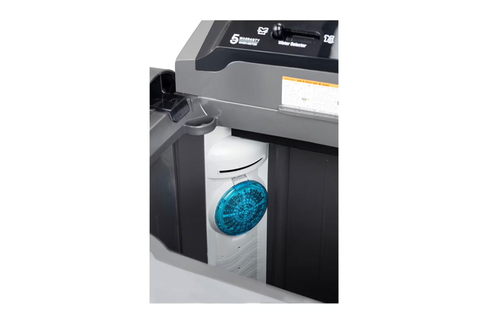 LG 9.5Kg, Semi-Automatic Top Load Washing Machine P9555SKAZ Roller Jet Pulsator + Soak, Rat Away, Middle Black