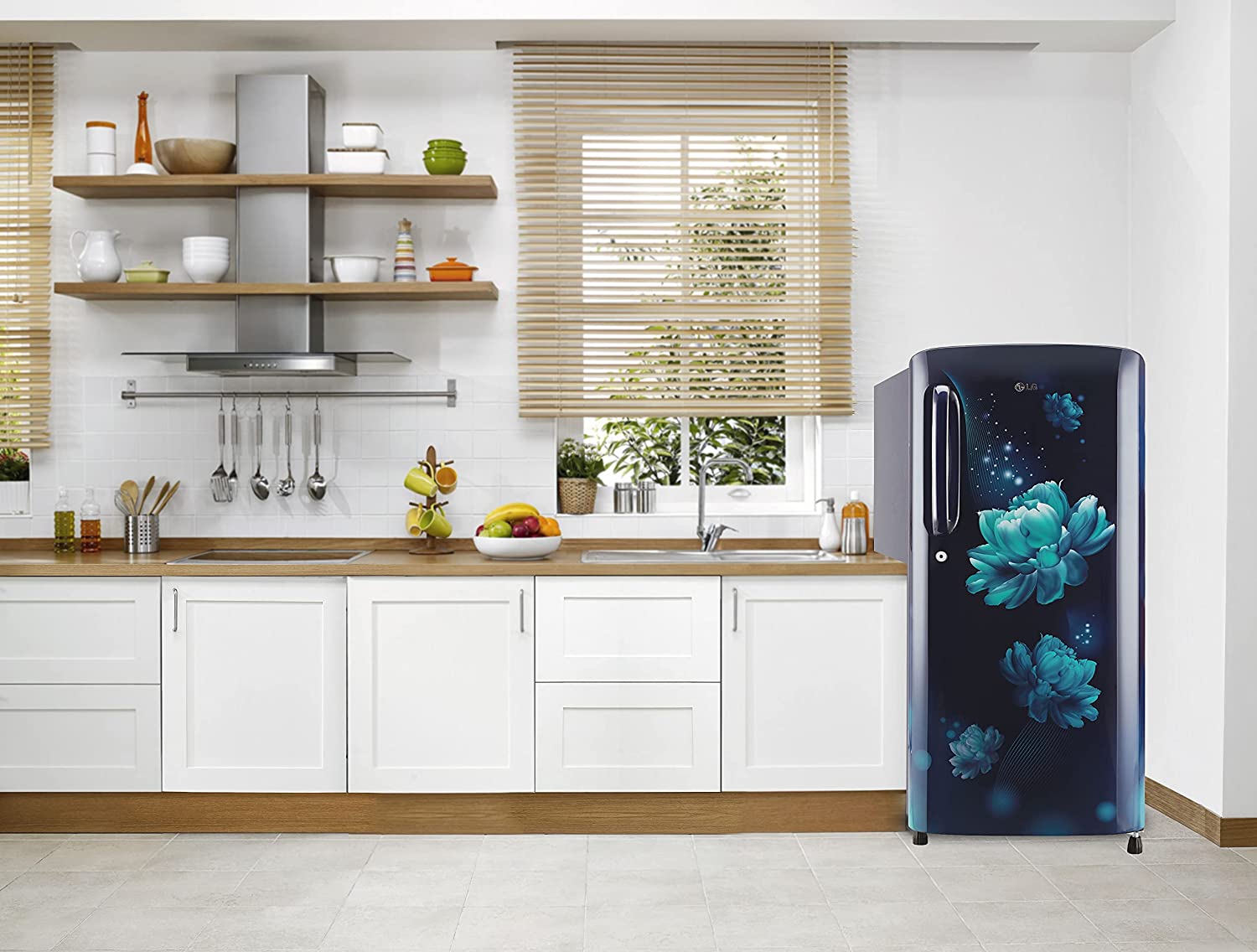 LG 185 L 3 Star Direct-Cool Single Door Refrigerator (GL-B201ABCD, Blue Charm, Fast Ice Making, Gross Volume- 190 L)