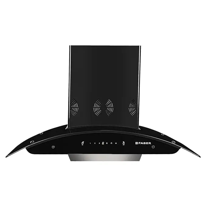 Faber 90 cm Suction1250m3/hr Auto clean Chimney (HOOD ORIENT SMART 3D IND HC SC EBK 90, Filterless Touch & Gesture Control||Black