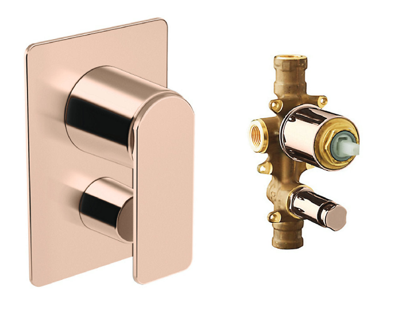 kohler K-32019IN-4-RGD Recessed bath and shower trim with diverter + AT235 valve in rose gold