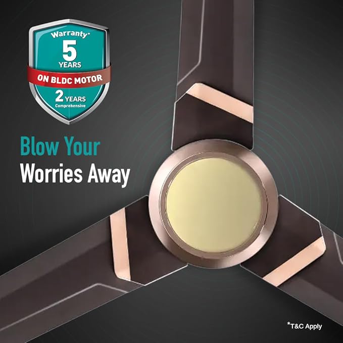 KUHL Juwel J3 1200 mm 65% Power Saving BLDC Ceiling Fan | BEE 5 Star Rated & ISI Marked | High Air Flow Espresso