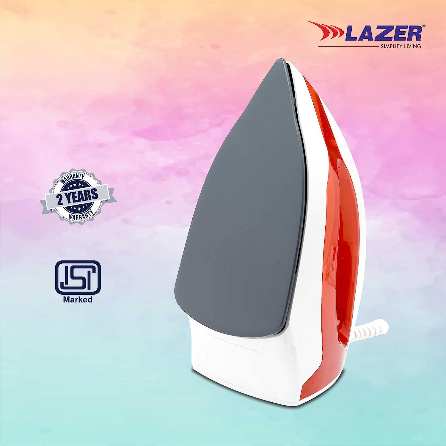 Lazer Ultimate ISI Certified 1100W Dry Iron With Over Heating Safety(Red)
