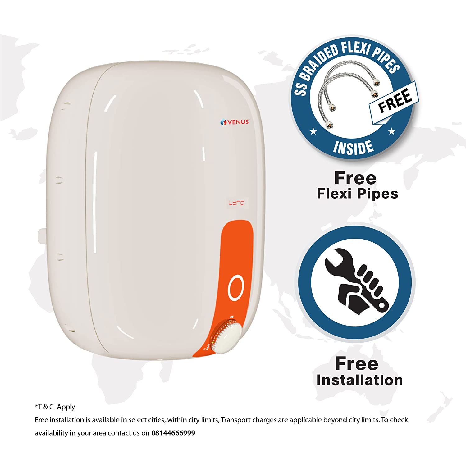 Venus Lyra 10R Water Heater Ivory Orange 4 Stars