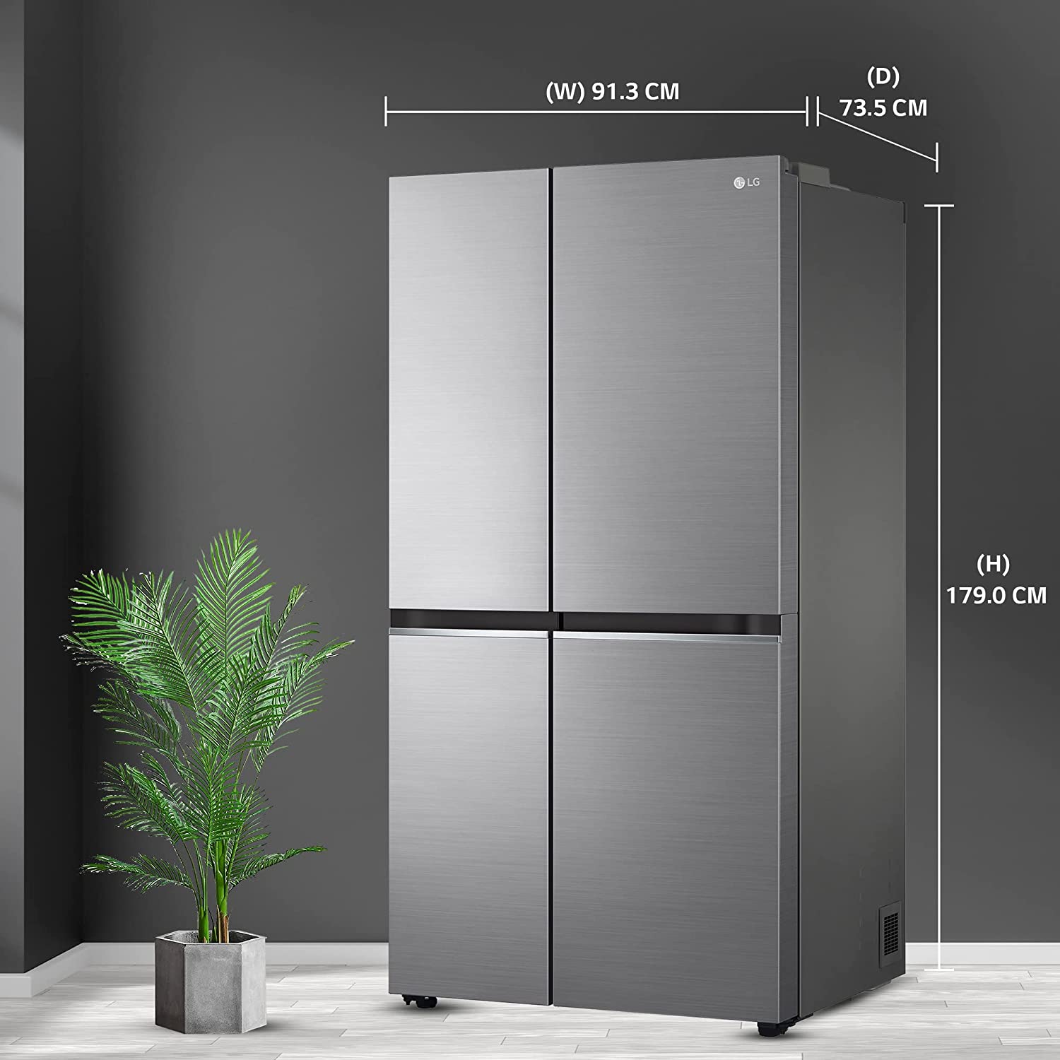 LG 694 L Frost-Free Smart Inverter Compressor Side-By-Side Refrigerator (GC-B257SLUV, Platinum Silver III, DoorCooling+, Hygiene Fresh+, Express Freeze, 2022 Model)