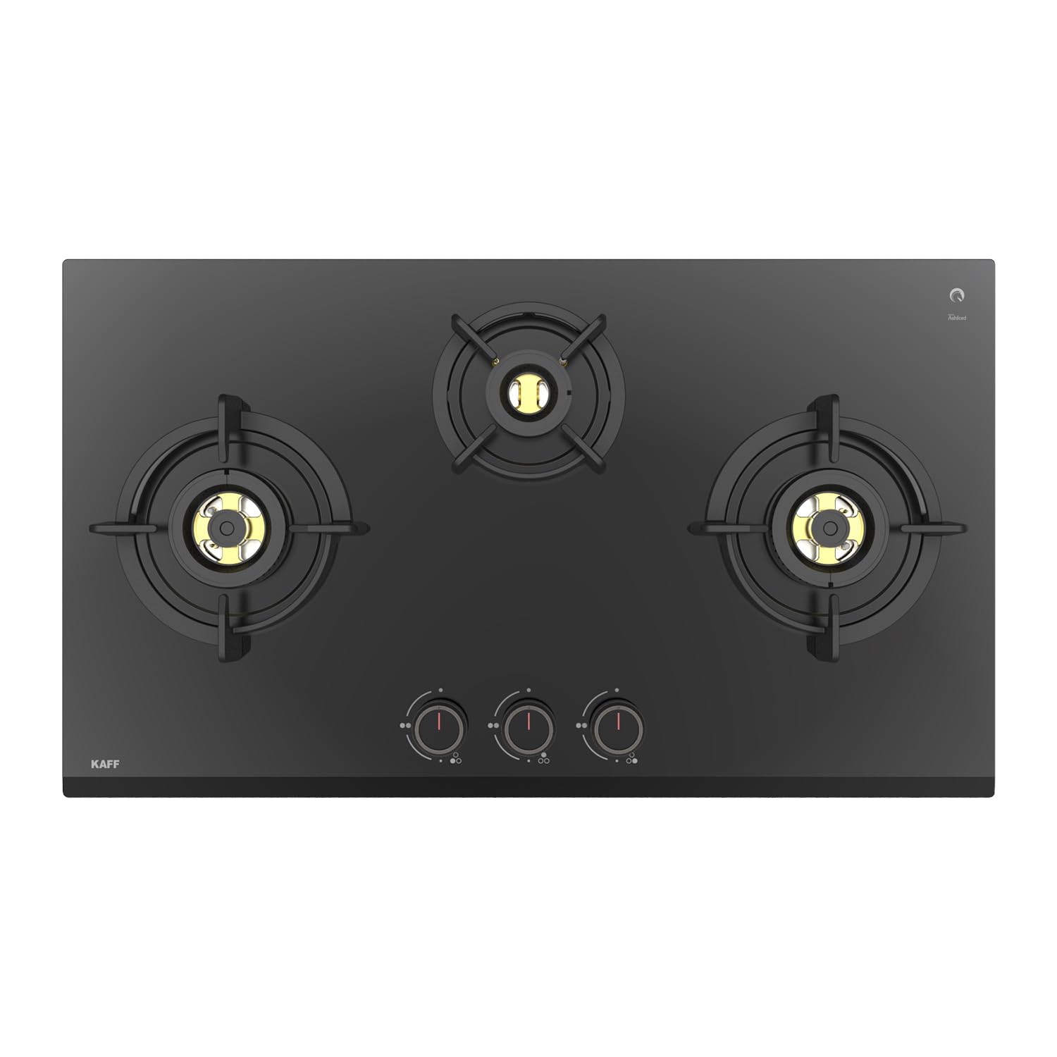 KAFF ASHFORD ASF 783 Built-in Hob/Hobtop 3 Burners, Auto Electric Ignition Glass Top, 78 CM, Full Brass Burners with all Flame Failure Device, 8 MM Thick Toughened Glass (Black)
