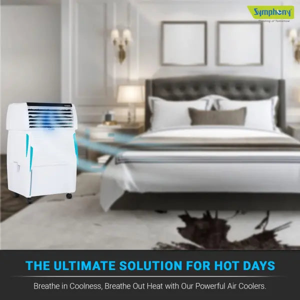 Symphony Touch 35 Personal Air Cooler with Honeycomb Pads (35L, White)
