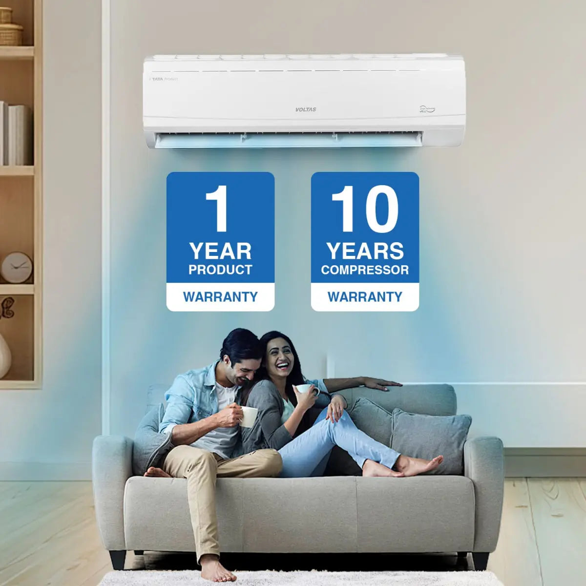Voltas 1 Ton, 3 Star Adjustable Inverter Split AC (Copper, 23V CAZX White)