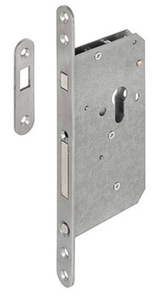 hafele Mortise Sliding Lockcase With Pull Handle And Push Button 55mm BS20 mm Forend SS 304 SSM 911.26.350