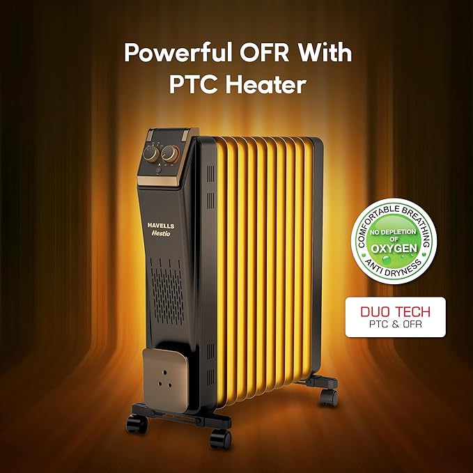 Havells Hestio Black 11 Fin OFR 2900 W