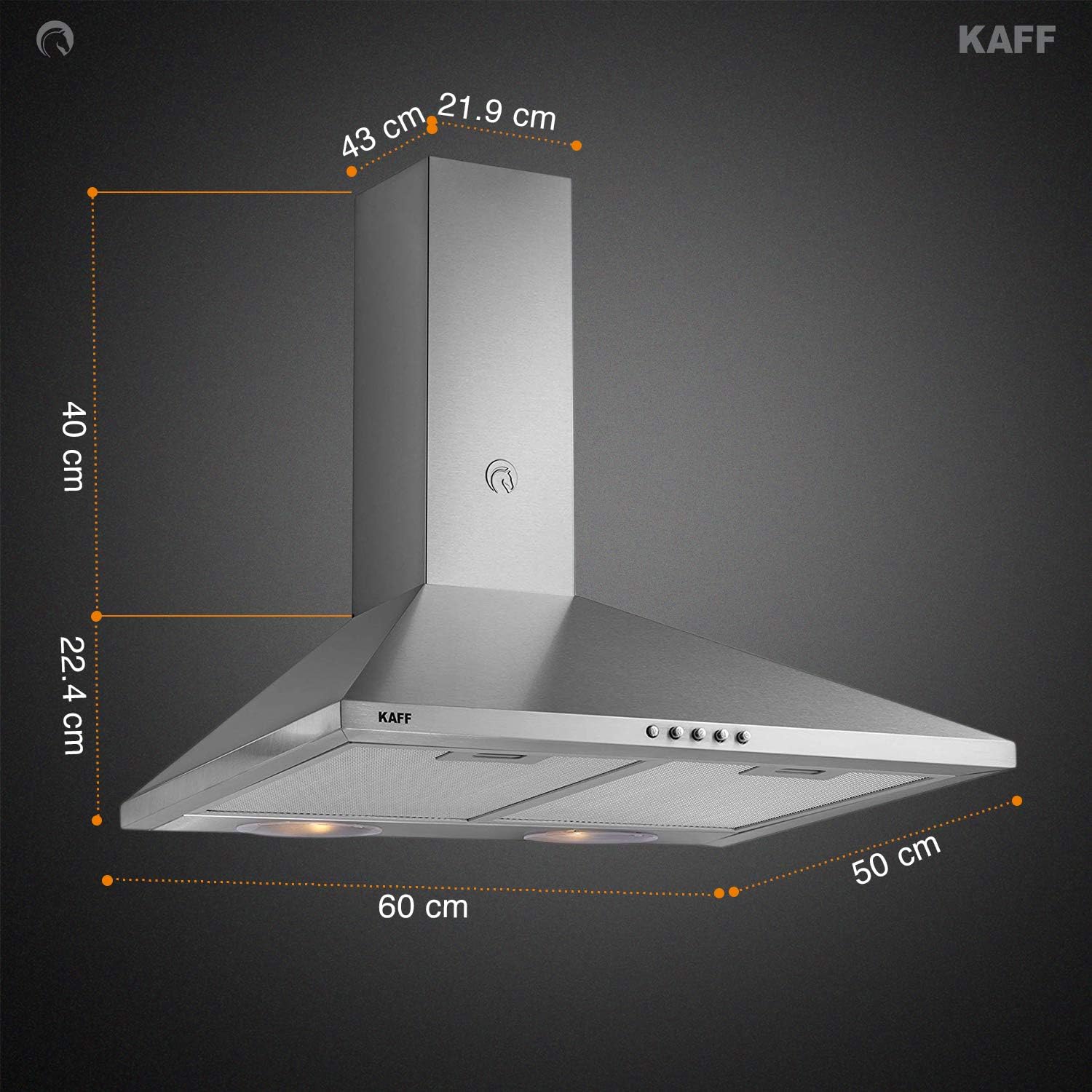 KAFF 60 cm 925 m3/h Chimney (META 60, Grey)