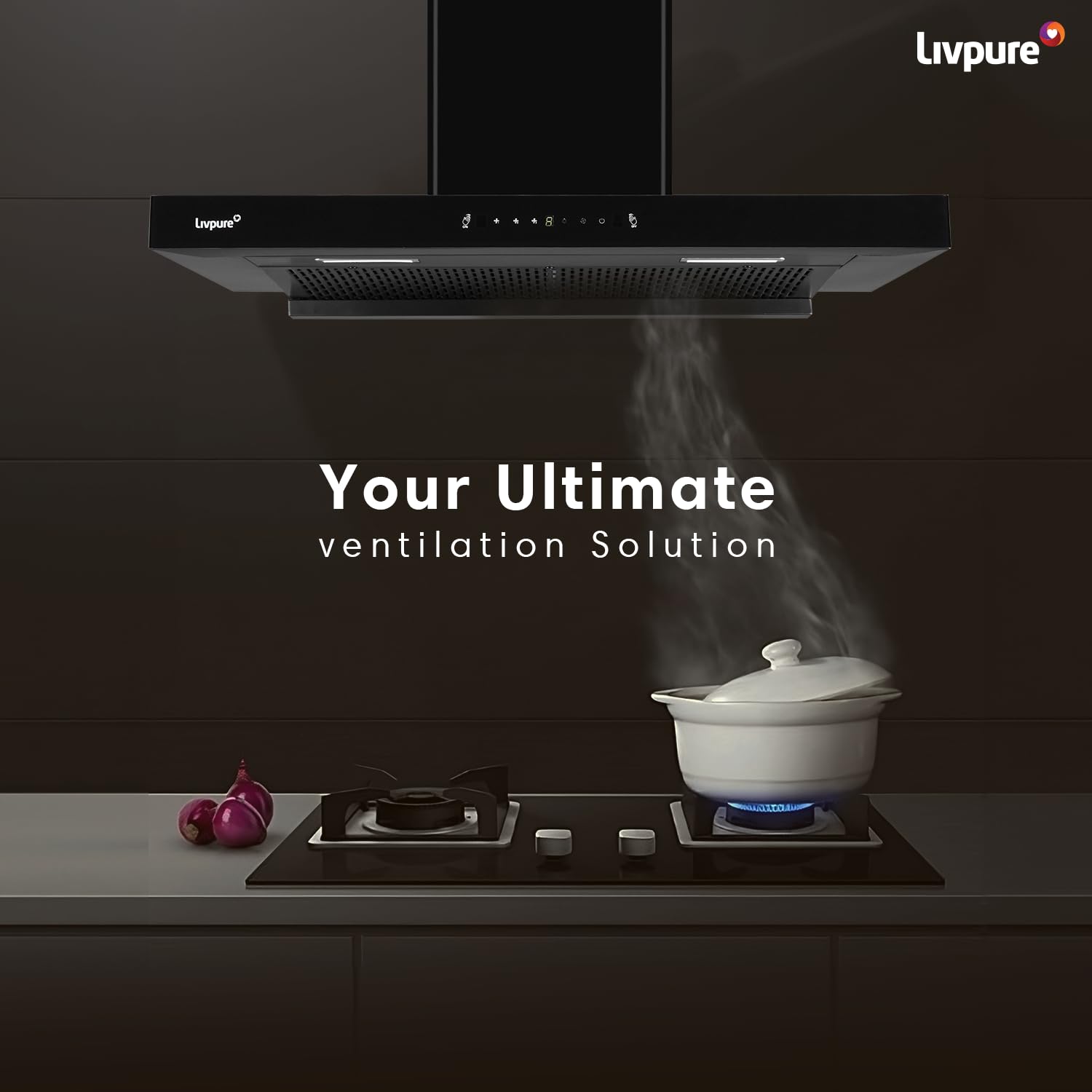 லிவ்ப்யூர் ஃபீனிக்ஸ் 90 1400 மீ3/மணி டி-ஷேப் || ஃபில்டர்லெஸ் ஆட்டோ கிளீன் கிச்சன் சிம்னி வித் ஆயில் கலெக்டர் || மோட்டாருக்கு 10 வருட உத்தரவாதம் (2 வருட விரிவான), (தொடுதல் மற்றும் சைகை கட்டுப்பாடு, கருப்பு)