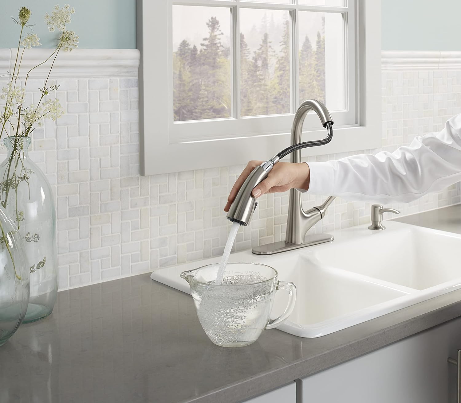 Kohler Strive™ Kitchen Sink with Lifetime Warranty|1.2 mm Thick Stainless Steel Double Equal Bowl with SilentShield™|10" Deep, Round Corners for Easy Cleaning | 45x20x10 inches, Brushed Matte Steel