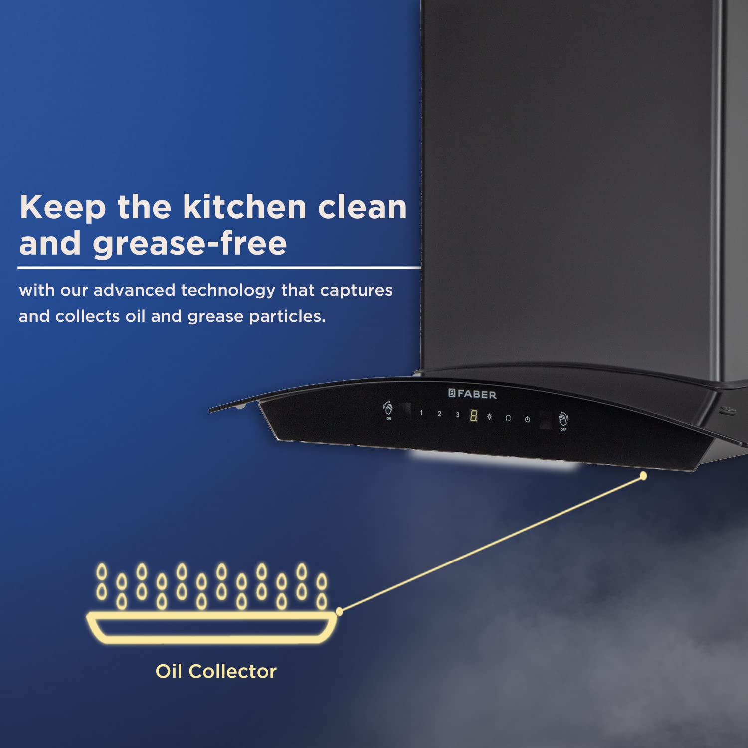 Faber 60cm 1200 m3/hr, Autoclean Filterless Chimney Made in India (HOOD POLO IN HC SC BK 60, Touch & Gesture Control, Black)