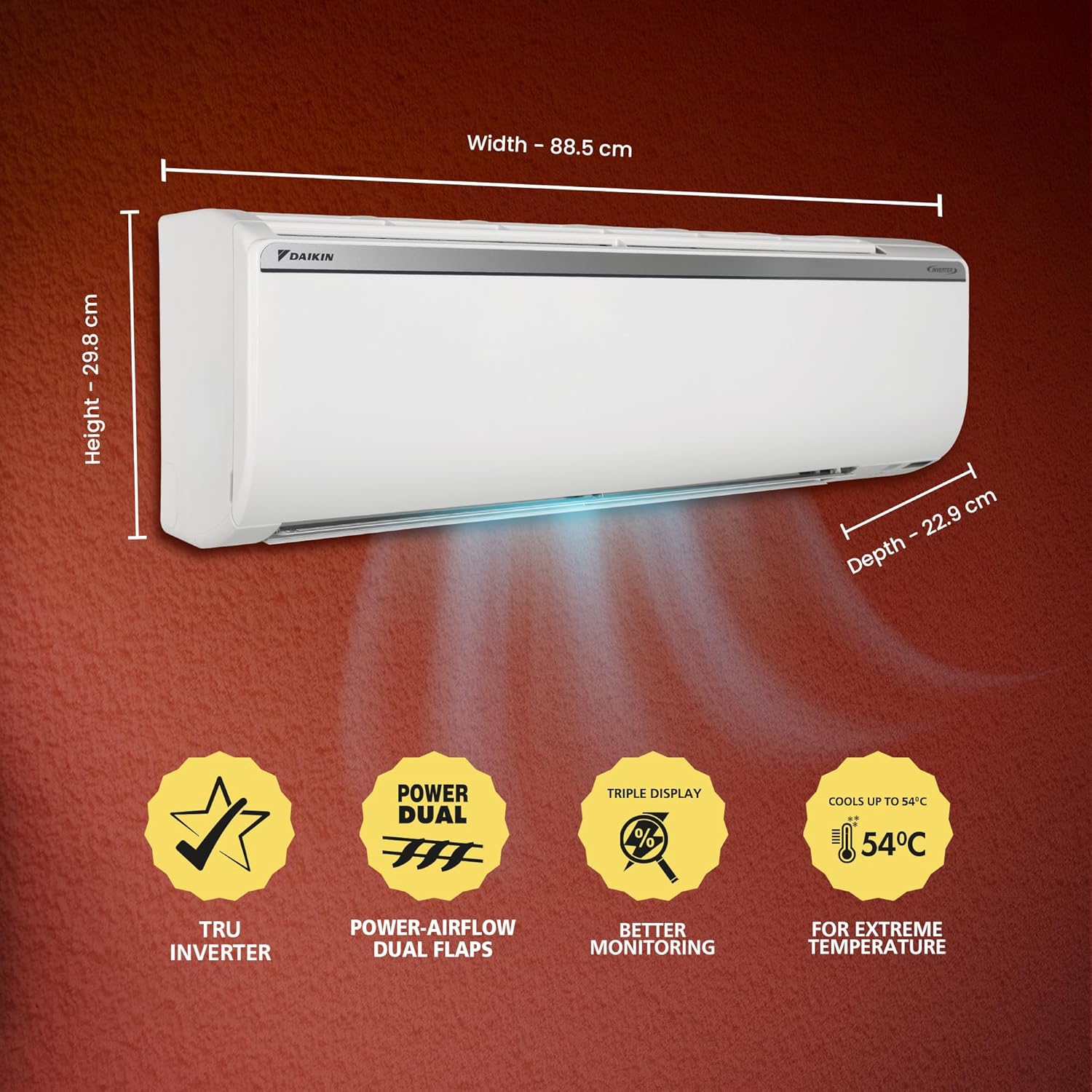 Daikin 1.5T 5 Star Inverter Split AC (Copper, PM 2.5, FTKU50UV16VF) - Efficient Cooling for Cleaner Air