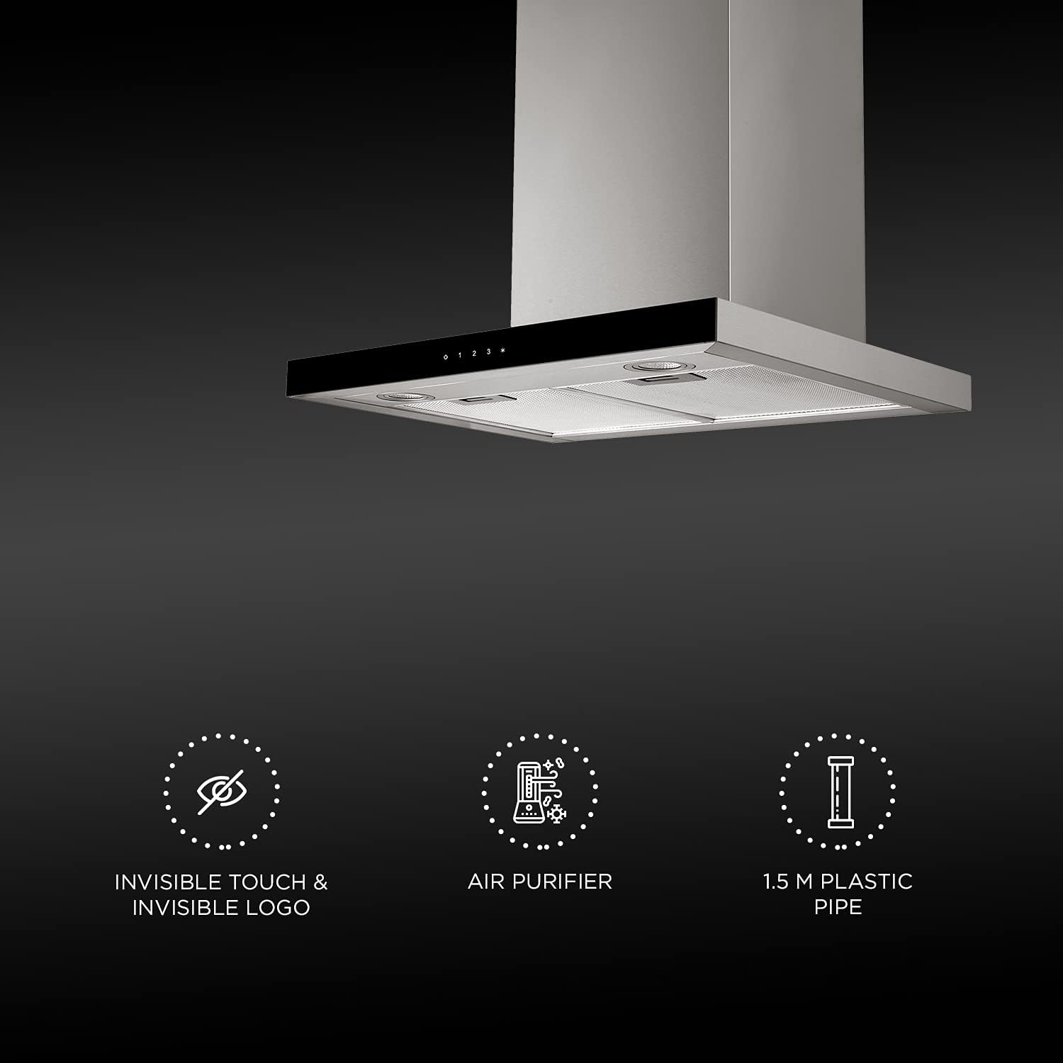 Carysil Elegant 60 cm Wall Mounted Chimney (Baffle Filter)