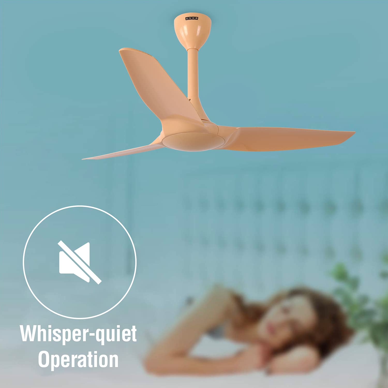USHA Heleous 1220mm Premium BLDC Fan Golden Yellow