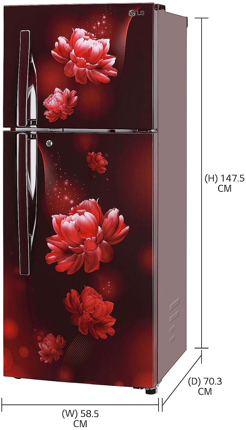 LG 260 L 2 Star Frost Free Inverter Double Door Refrigerator (GL-T292RSCY, Scarlet Charm, Convertible)