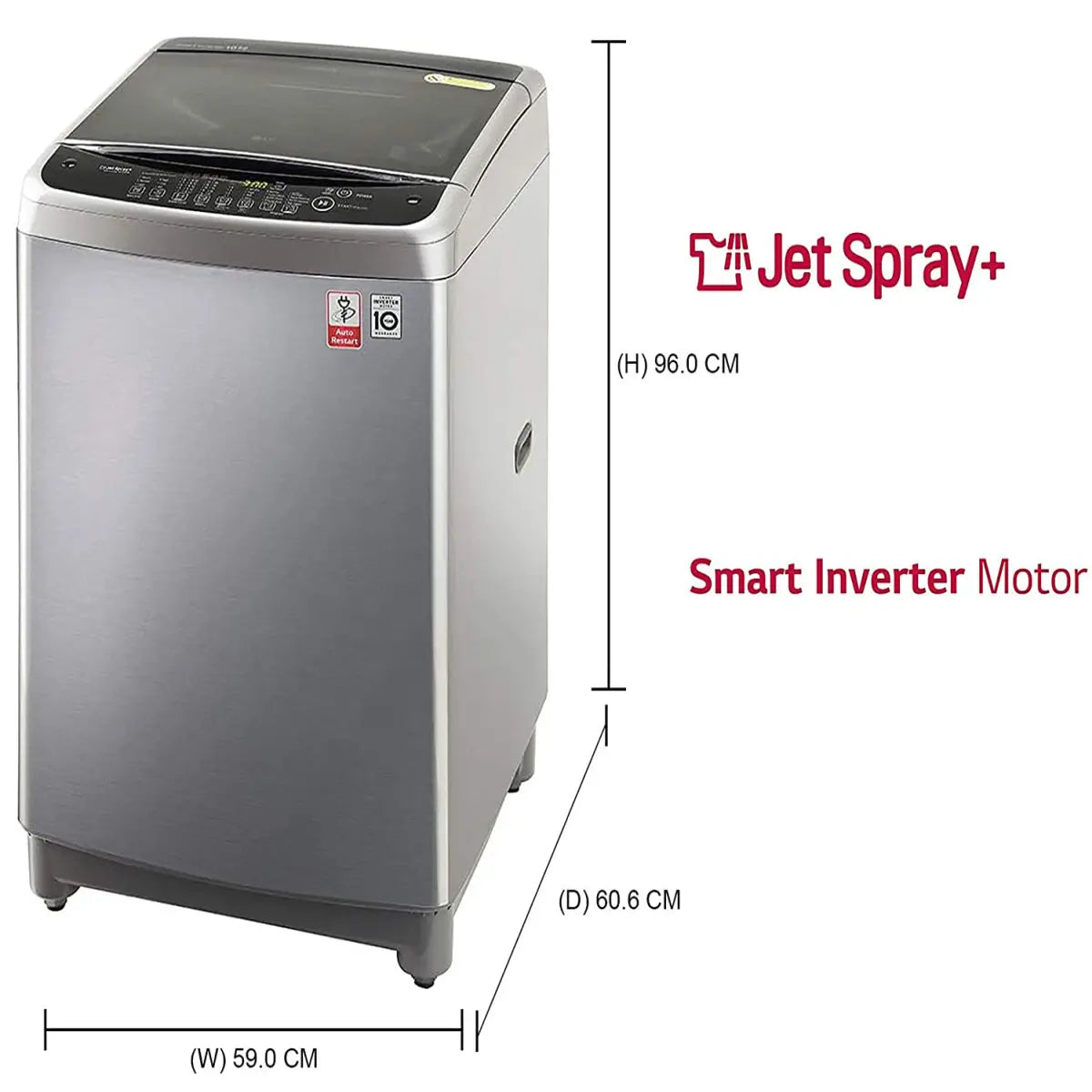 LG 10 Kg Inverter Fully-Automatic Top Loading Washing Machine (T2077NEDL5, STS-VCM)