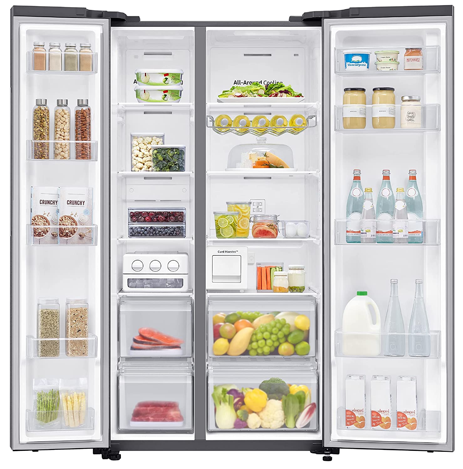 Samsung 692 L Inverter Frost-Free Side-by-Side Refrigerator (RS72A50K1SL/TL, EZ Clean Steel)