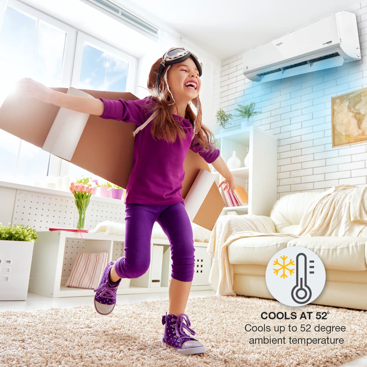 Whirlpool 1.0 Ton 3 Star, Flexicool Inverter Split AC S3K1PP0 White
