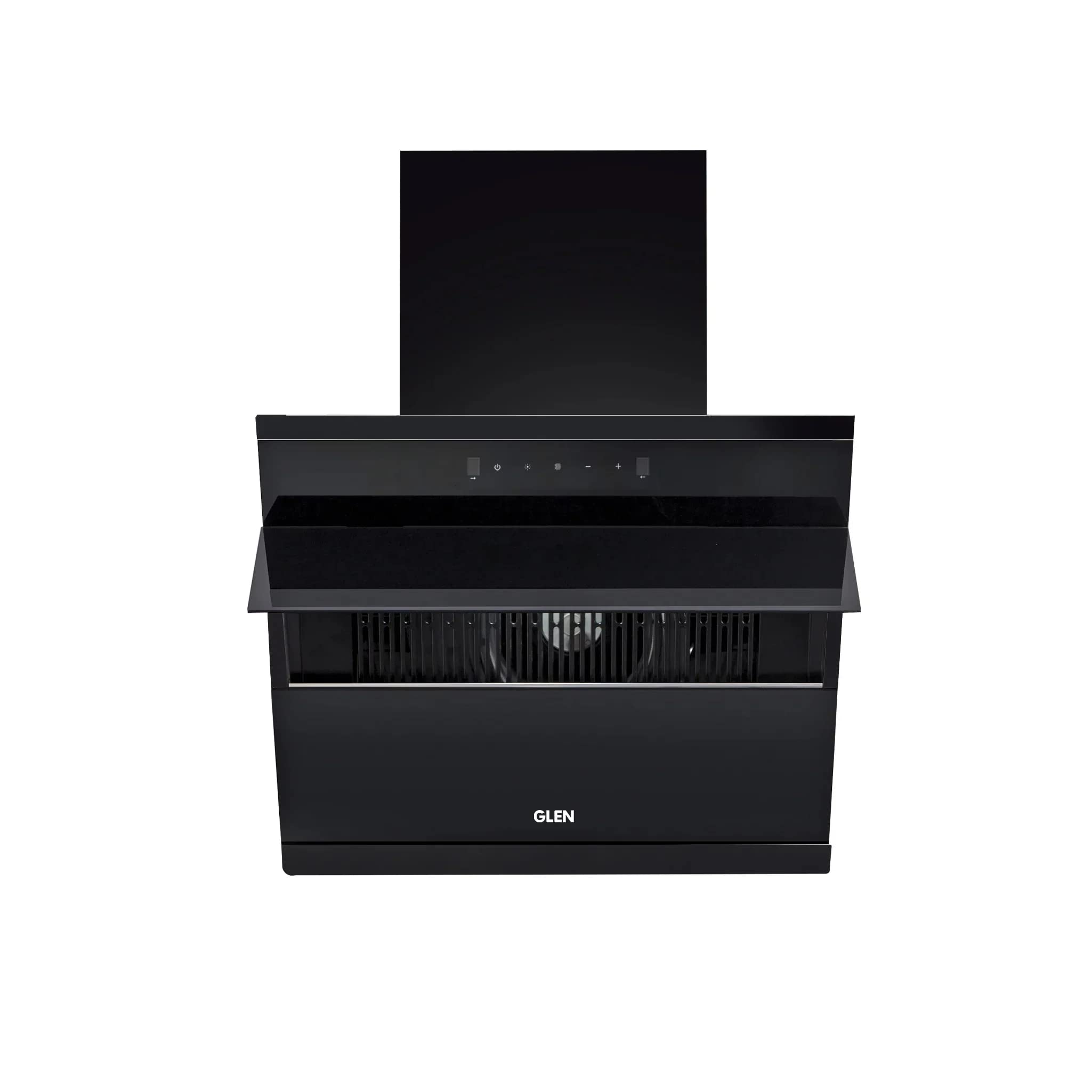 Glen Auto Clean Glass Filterless Chimney With Touch Controls With Motion Sensor, Wave And Start 1200 M3/H 90Cm, 1 Year On Product, 5 Year On Motor, Black (6073SXAC90)