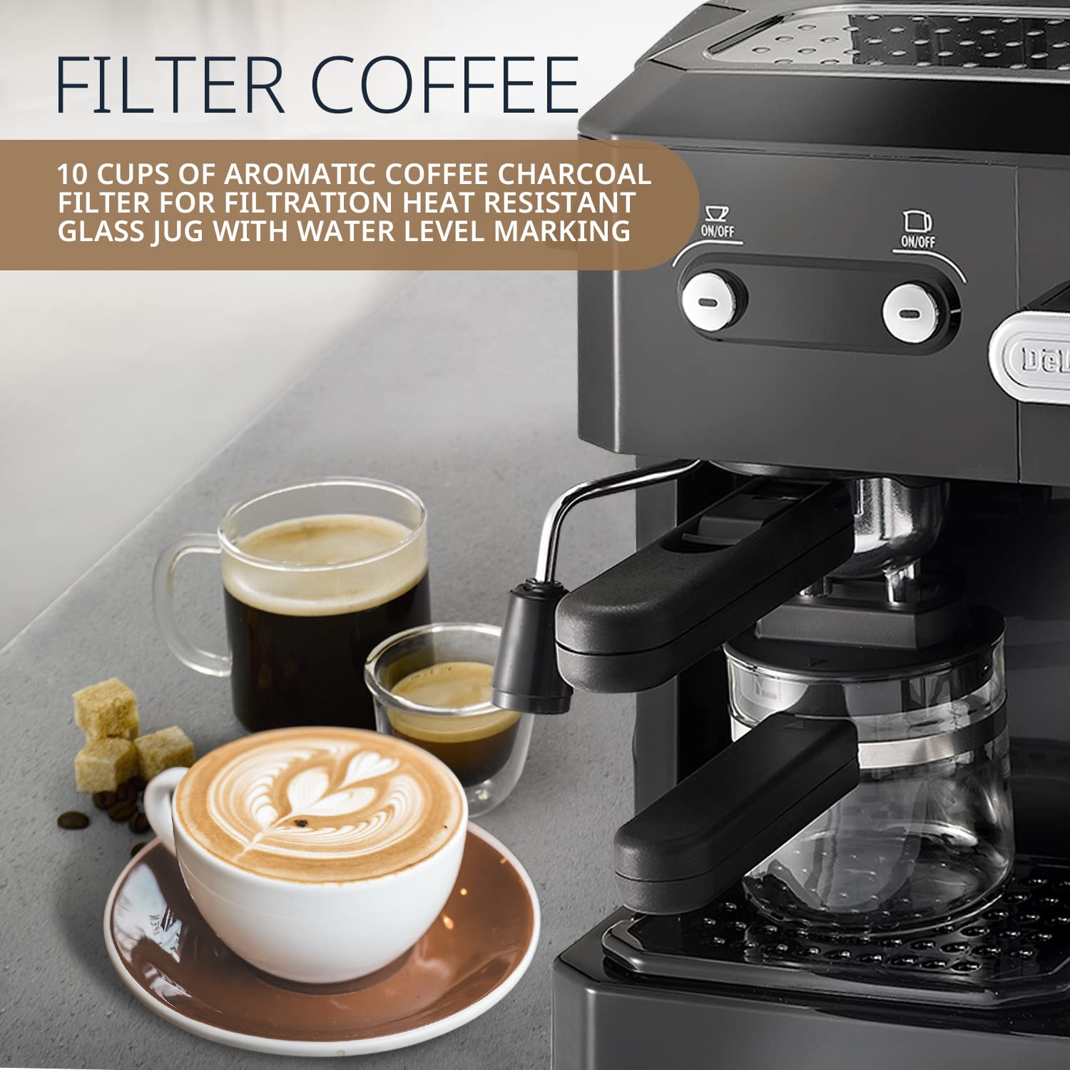 DELONGHI BCO 320 Combi Pump Espresso & Drip Coffee Maker (Black, 1700W)