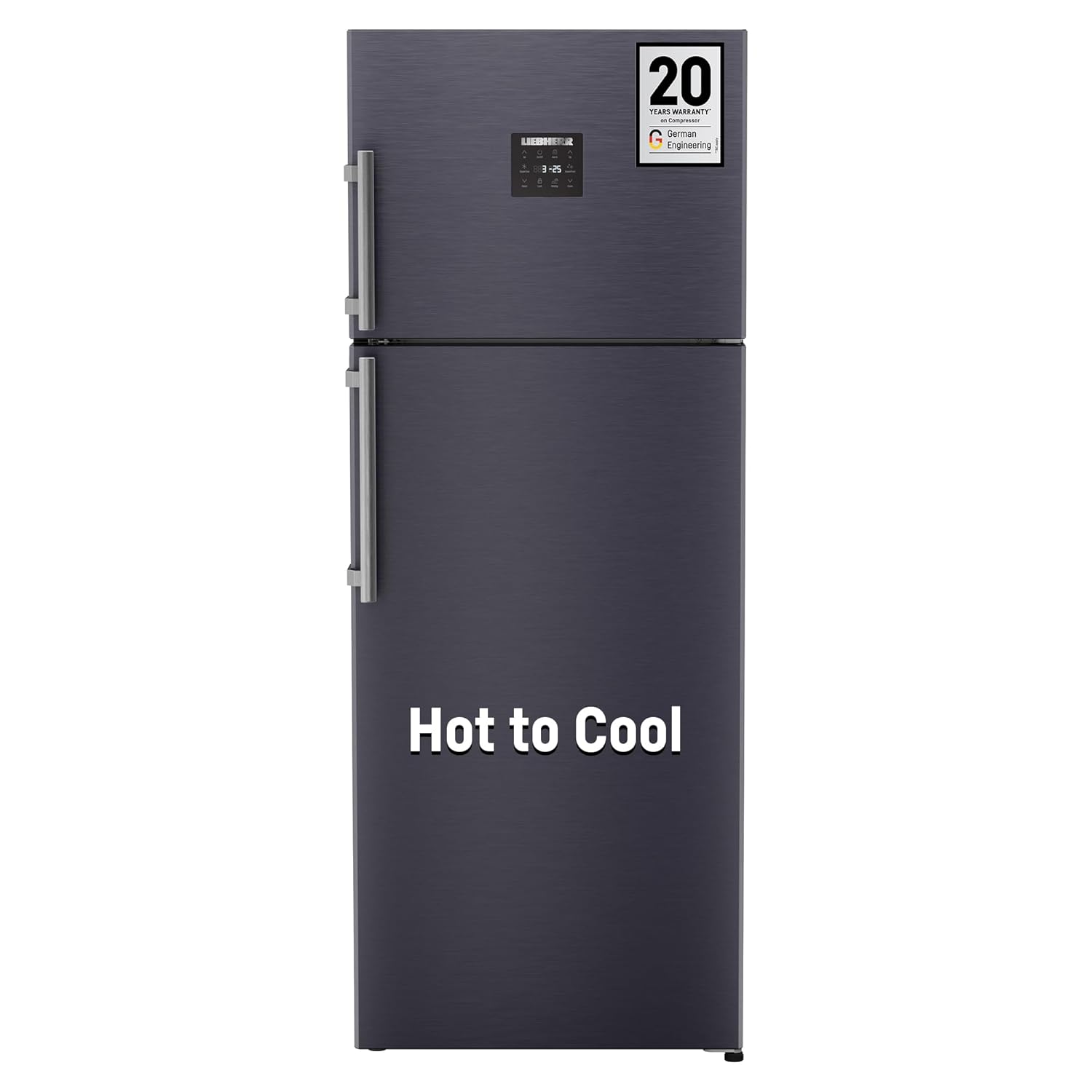 Liebherr 428L 2 Star Inverter Double Door Refrigerator with Hot to Cool Technology and Bar Handle, Frost Free, Easy Fresh, 20 Yr Compressor Warranty, 93 L Freezer, Vegetable Organiser, Cobalt Steel
