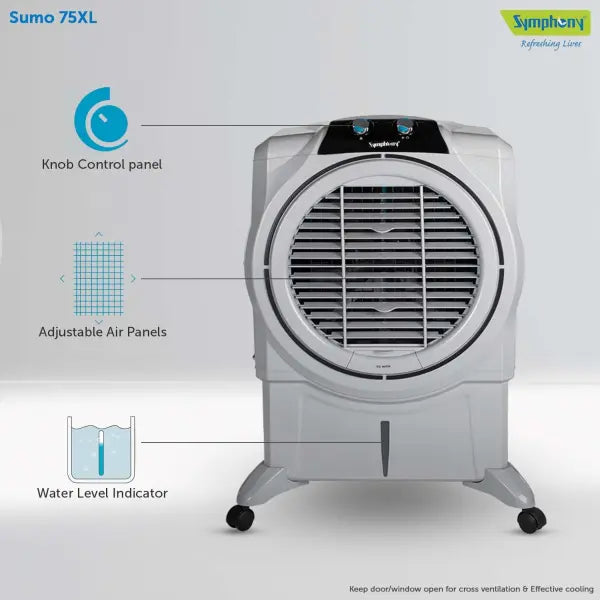 Symphony Sumo 75 XL Powerful Desert Air Cooler 75-litres (Grey)