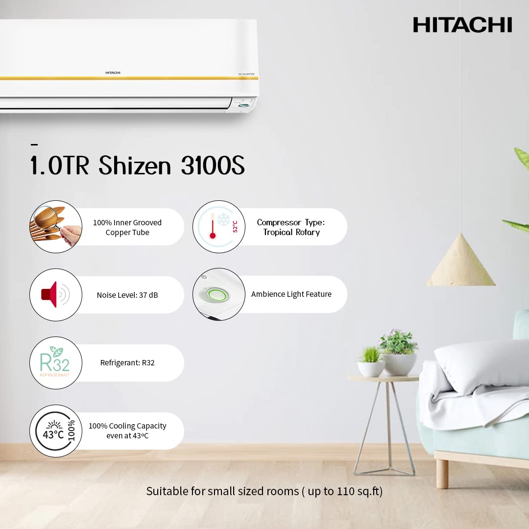 Hitachi SPLIT AC - 1.0 Ton 3100S INVERTER-R32-RAPG312HFEOZ1 Gold